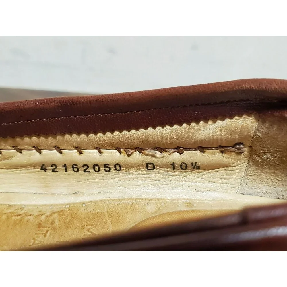 Santoni Tassel Loafers Lizard Skin Accent Men's Size 10.5 D Brown‎ 42162050